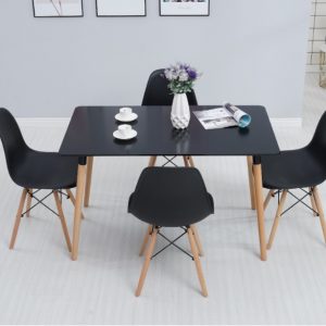 DINING SUITE IN BLACK- 4 SEATER- E- 1200 mm-SOLD ONLINE ONLY