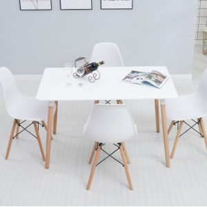 DINING SUITE IN WHITE- 4 SEATER- E-1200mm- SOLD ONLINE ONLY