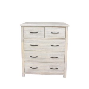 TALLBOY-SOLID  ACACIA WOOD -WHITEWASH FINISH