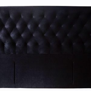 KING HEADBOARD UPHOLSTERED- VELVET BLACK [S]
