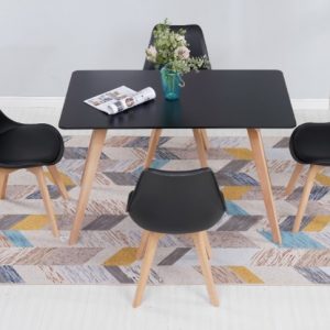 DINING SUITE IN BLACK- 4 SEATER- S-1200 mm- SOLD ONLINE ONLY