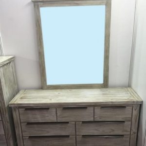 DRESSER- SOLID PINE WOOD -WHITEWASH FINISH[A]