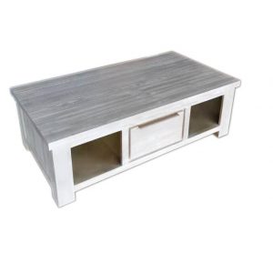 COFFEE TABLE IN SOLID PINE- WHITEWASH