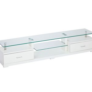 TV UNIT - GLASS- LARGE 2000mm -WHITE