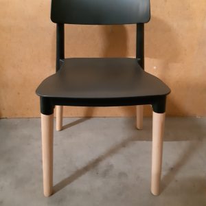 DINING CHAIRS [ J ] x 6  - BLACK- ONLINE ONLY