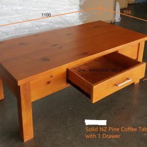 COFFEE TABLE IN SOLID WOOD WITH DRAWER
