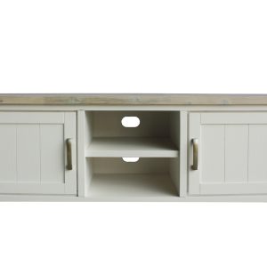 ENTERTAINMENT/ TV UNIT IN SOLID WOOD- 1.6 M- TWO TONE-   ASH