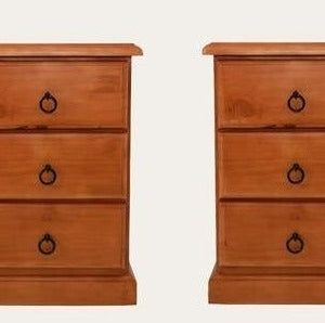PAIR OF BEDSIDES- 3 DRAWERS-TROY