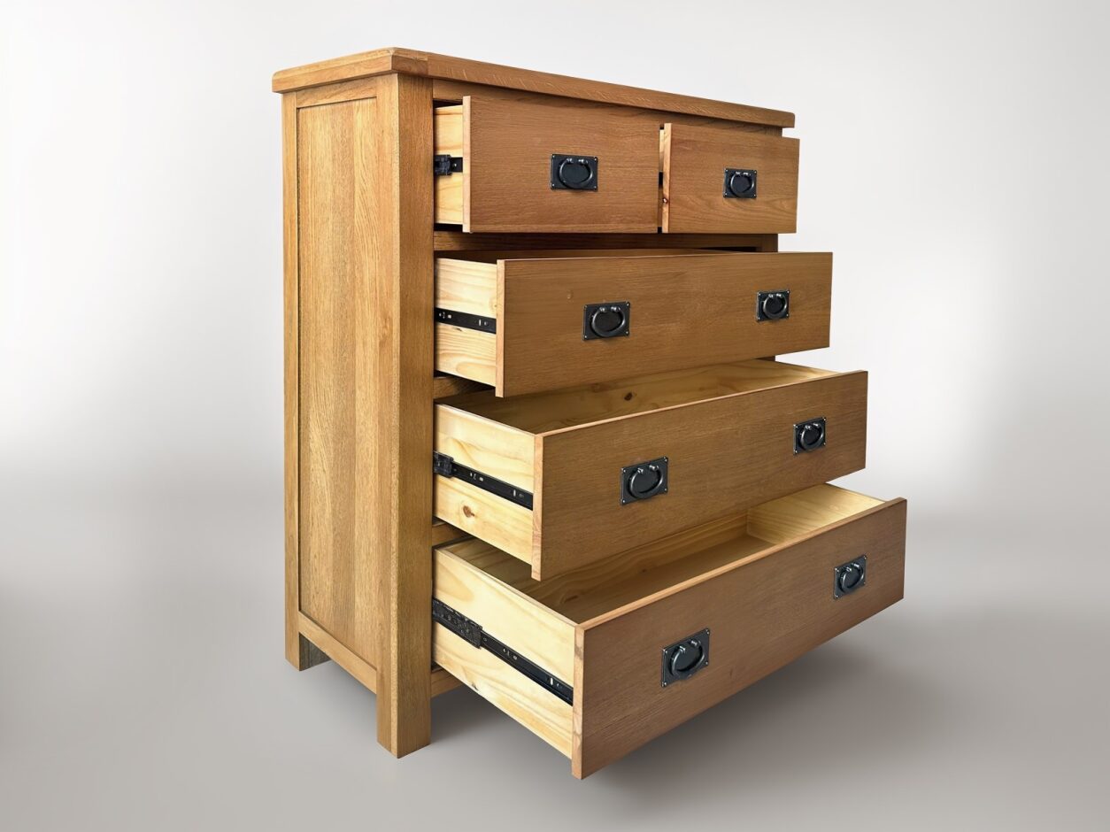 TALLBOY IN OAK- 7 DRAWER LOWBOY - RICHMOND - Image 2