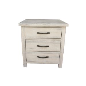 BEDSIDE - SOLID ACACIA WOOD- WHITEWASH FINISH