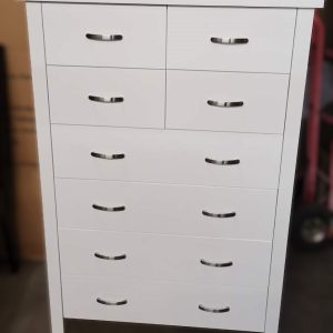 TALLBOY in SOLID WOOD -8 DRAWER -WHITE SWAN
