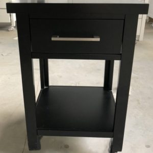 BEDSIDE IN WOOD -1 DRW [M] - BLACK