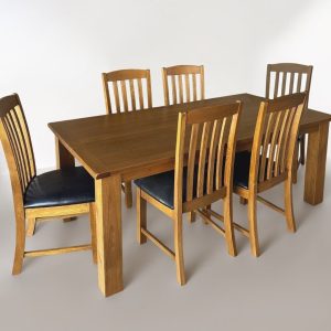 RICHMOND DINING SUITE IN OAK- 6 SEATER -1500 mm