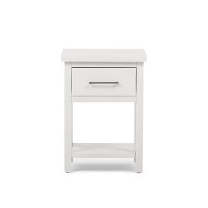 BEDSIDE IN WOOD -1 DRW [M] - WHITE